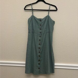 Altar’d State Green Button Up Mini Sun Dress